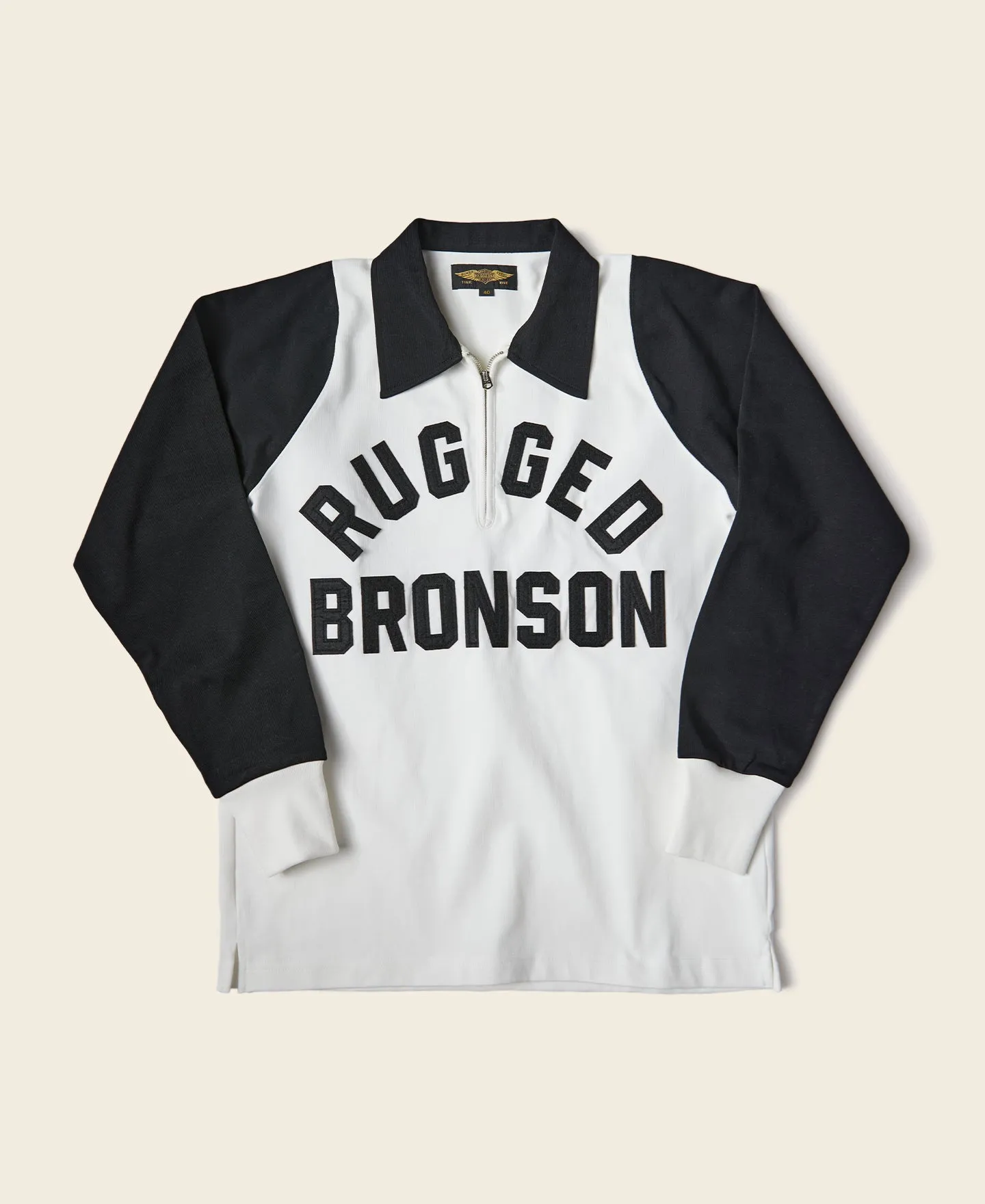 Heavyweight Two-Tone Racing Jersey T-Shirt - White/Black sold by Bronson Mfg.