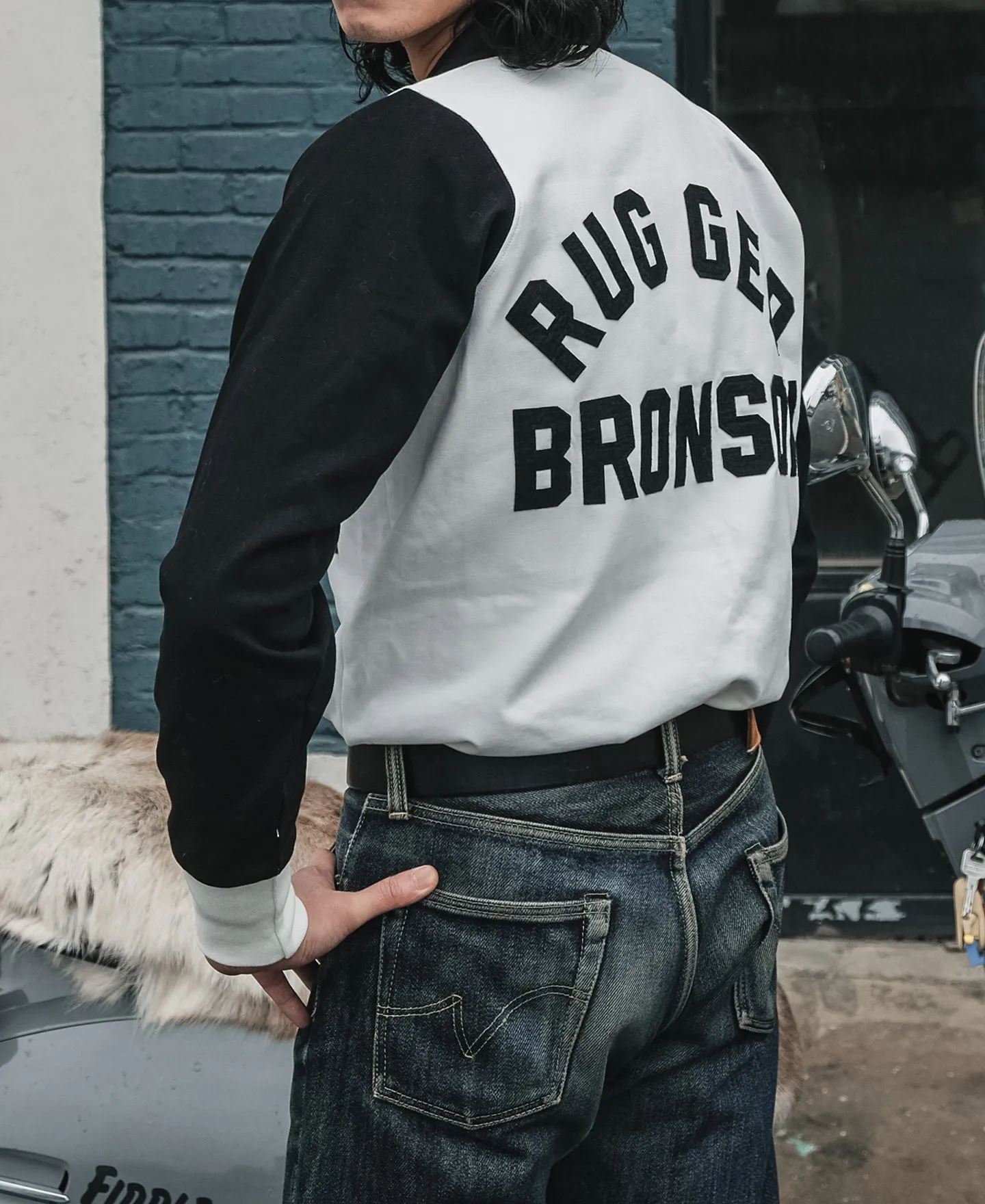 Heavyweight Two-Tone Racing Jersey T-Shirt - White/Black sold by Bronson Mfg. product image thumbnail 4