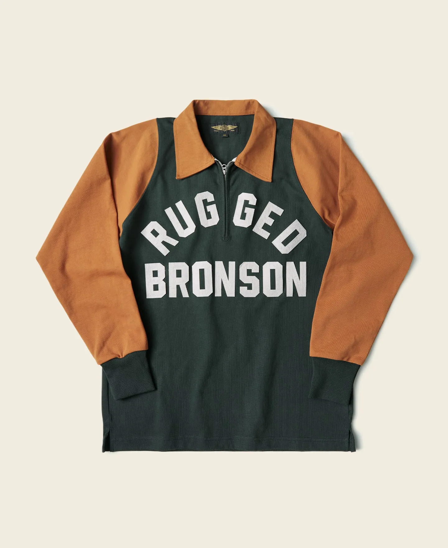 Heavyweight Two-Tone Racing Jersey T-Shirt - Orange/Green sold by Bronson Mfg.