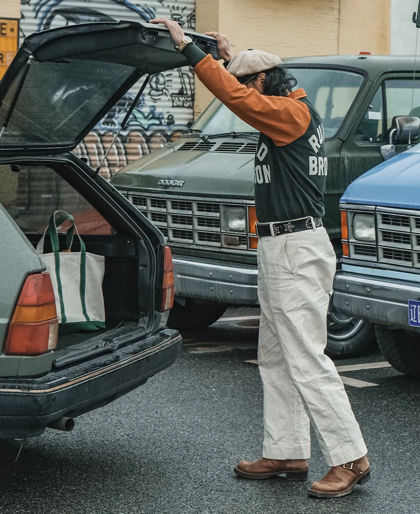 Heavyweight Two-Tone Racing Jersey T-Shirt - Orange/Green sold by Bronson Mfg. product image thumbnail 5