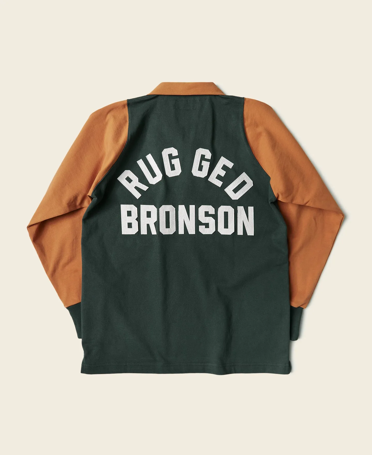 Heavyweight Two-Tone Racing Jersey T-Shirt - Orange/Green sold by Bronson Mfg. product image thumbnail 2