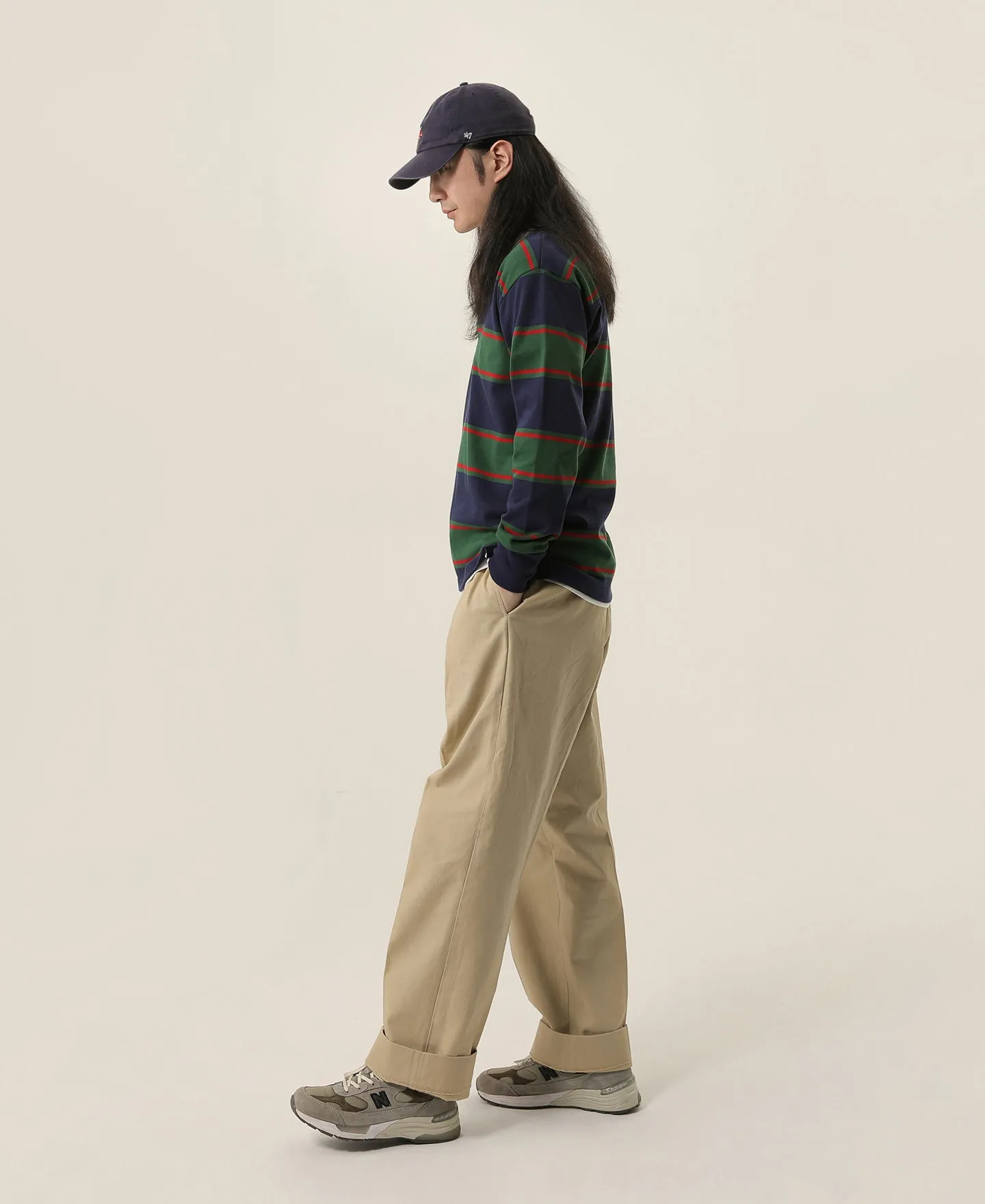 Classic Fit Striped Jersey Rugby Shirt - Green/Navy/Red sold by Bronson Mfg. product image thumbnail 5