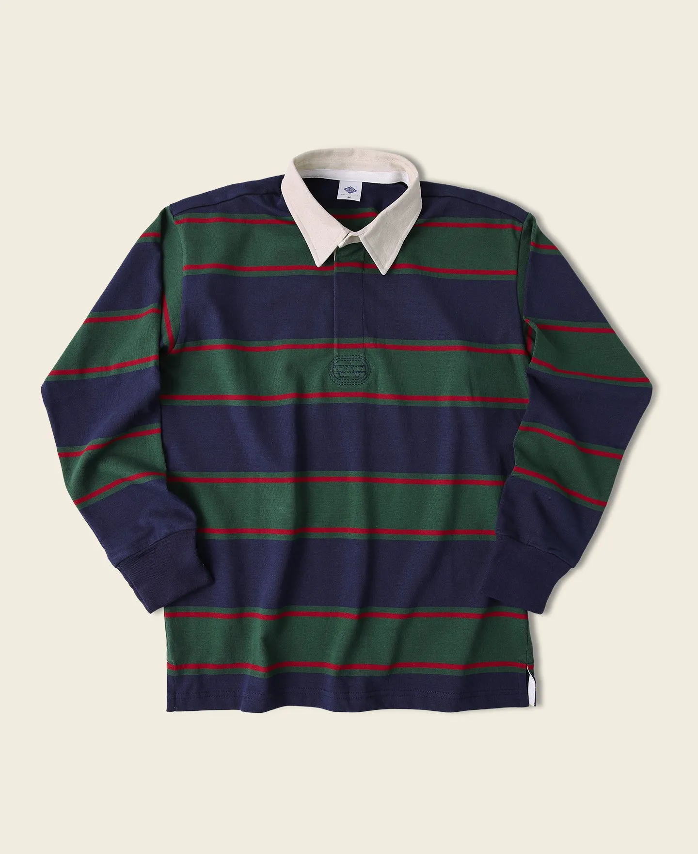 Classic Fit Striped Jersey Rugby Shirt - Green/Navy/Red sold by Bronson Mfg.