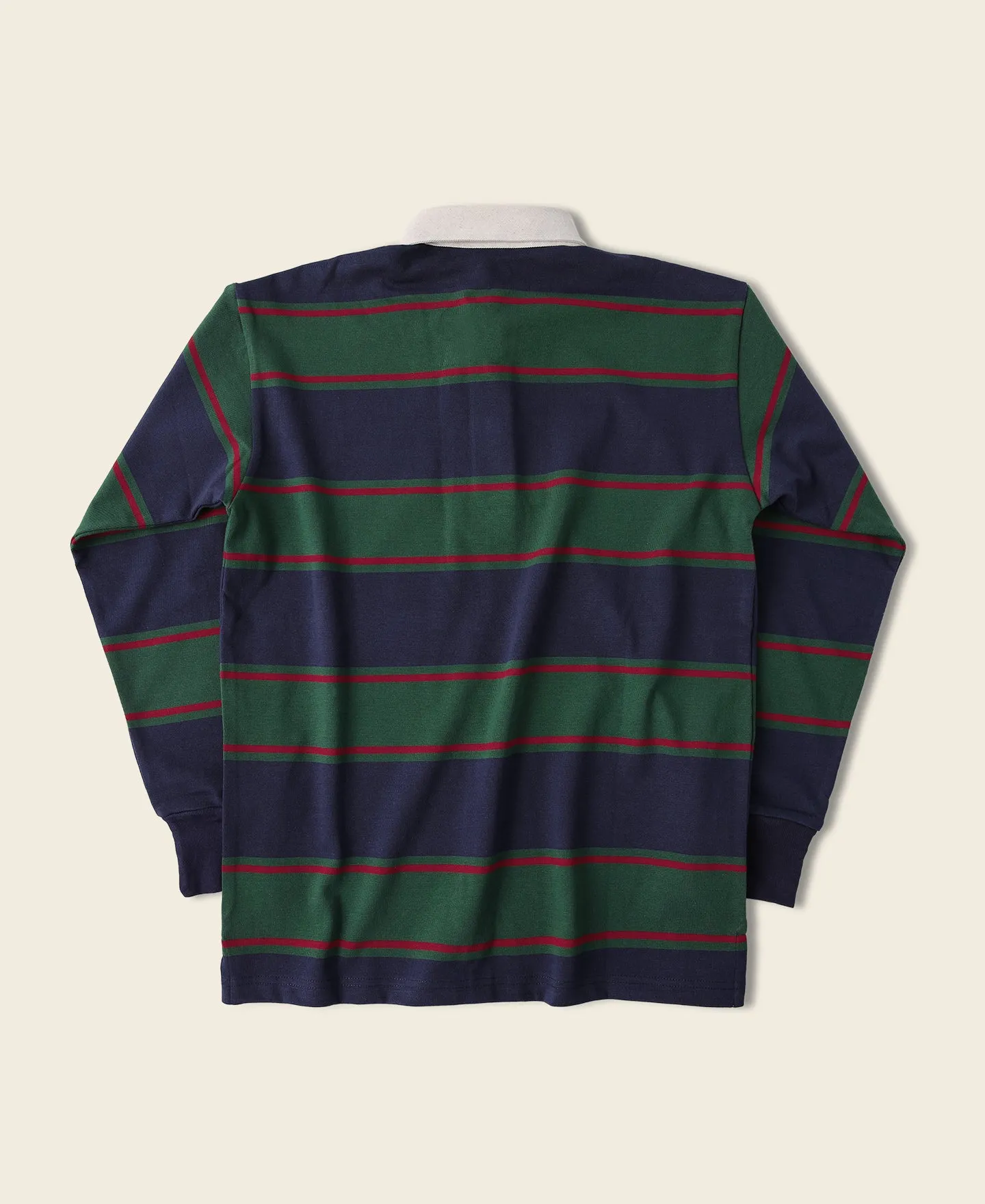 Classic Fit Striped Jersey Rugby Shirt - Green/Navy/Red sold by Bronson Mfg. product image thumbnail 2