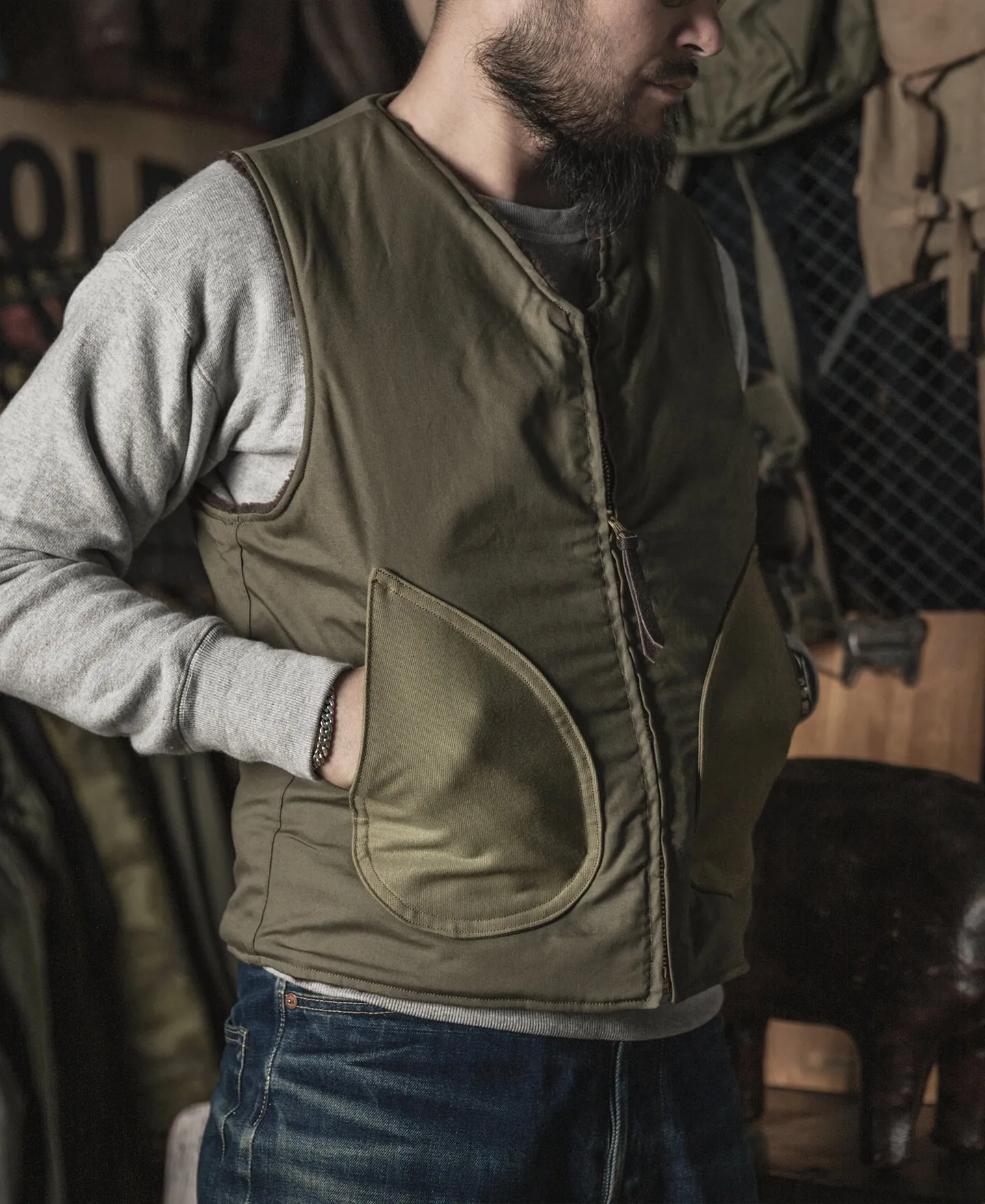 WWII USMC Pile-lined Vest (Modified) sold by Bronson Mfg. product image thumbnail 5