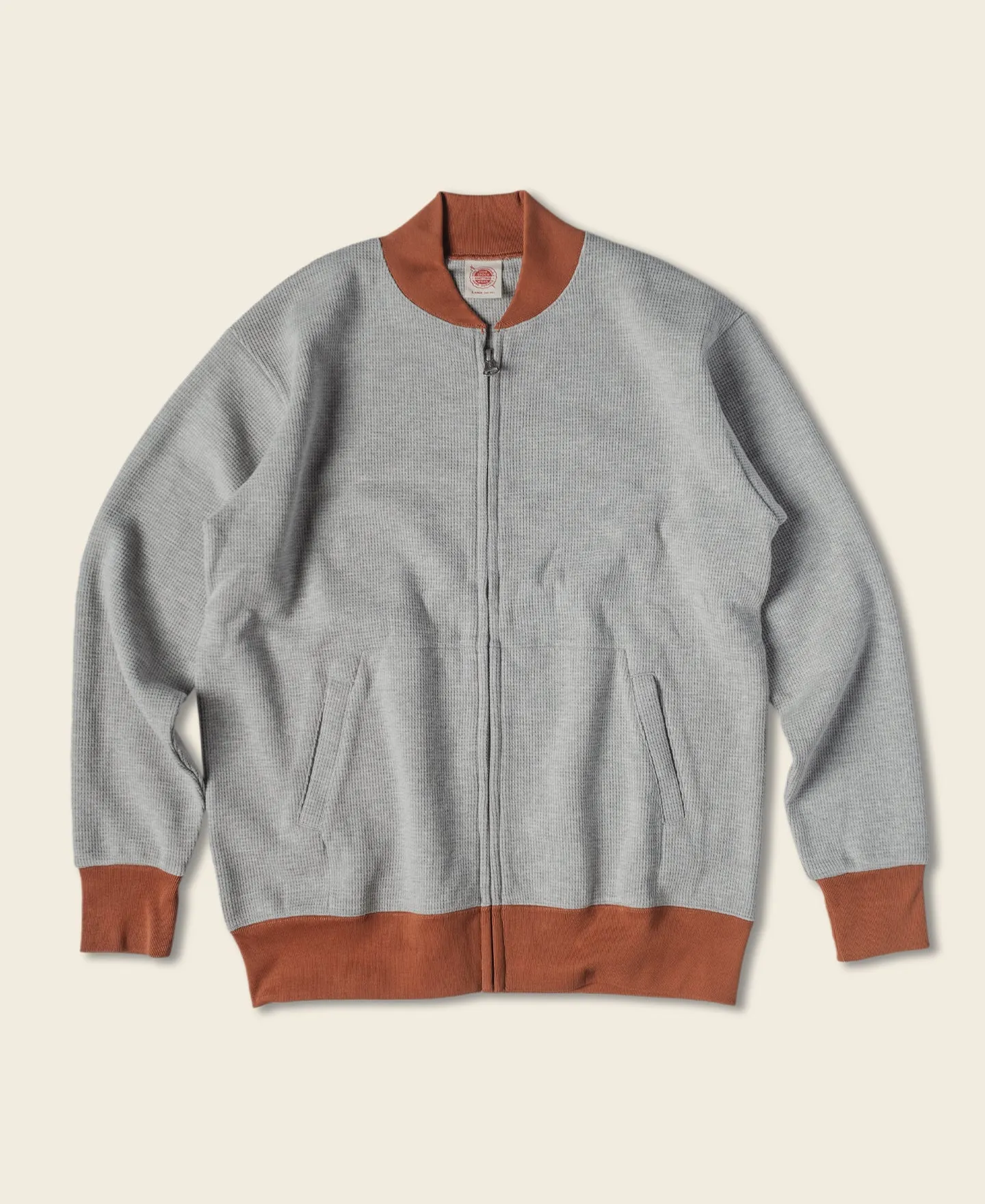 Waffle Cotton Full-Zip Track Jacket - Gray sold by Bronson Mfg.