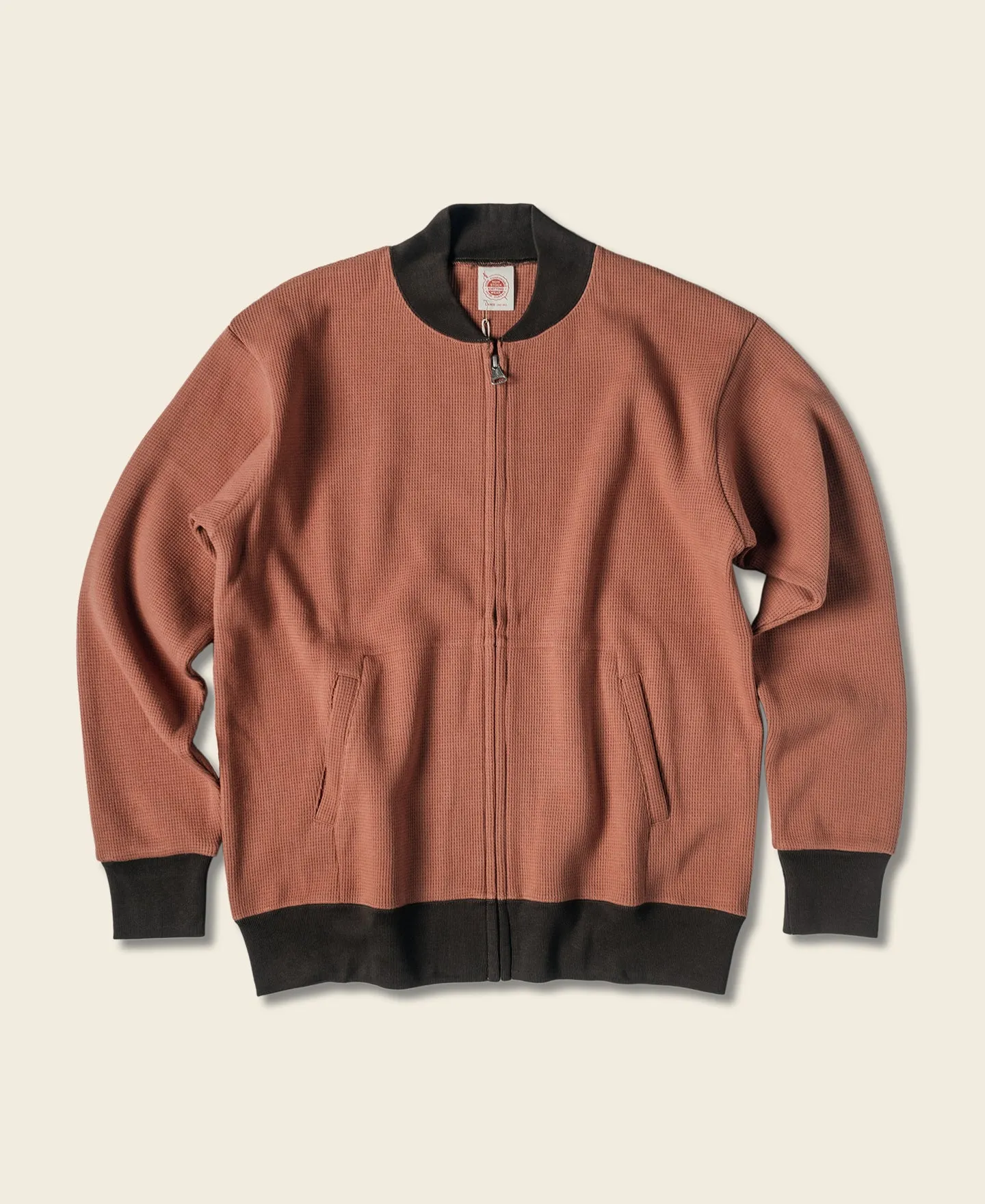 Waffle Cotton Full-Zip Track Jacket - Orange sold by Bronson Mfg.