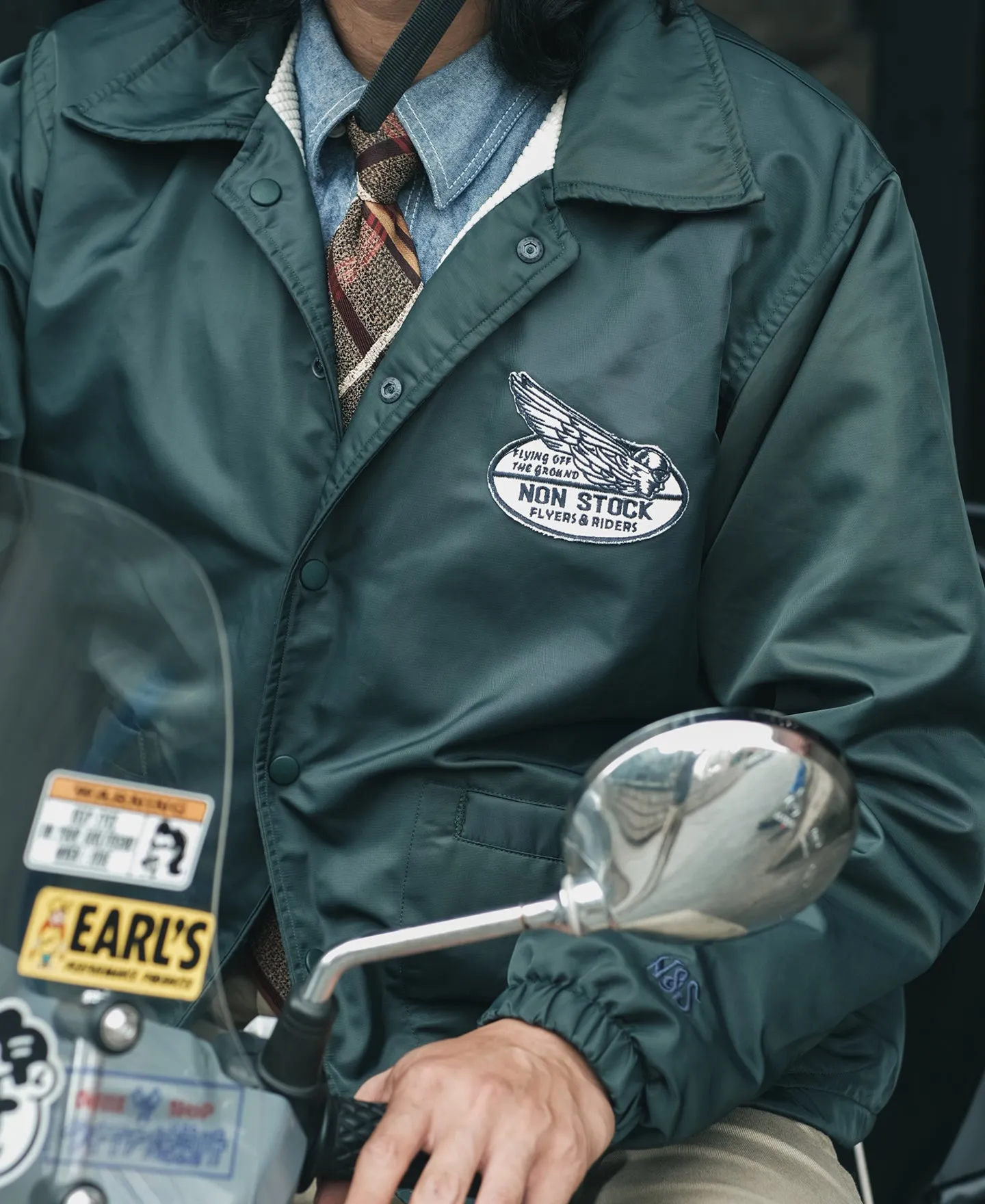 Logo-Appliqued Nylon Coach Jacket - Green sold by Bronson Mfg. product image thumbnail 4