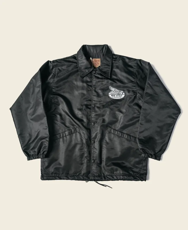 Logo-Appliqued Nylon Coach Jacket - Black sold by Bronson Mfg.