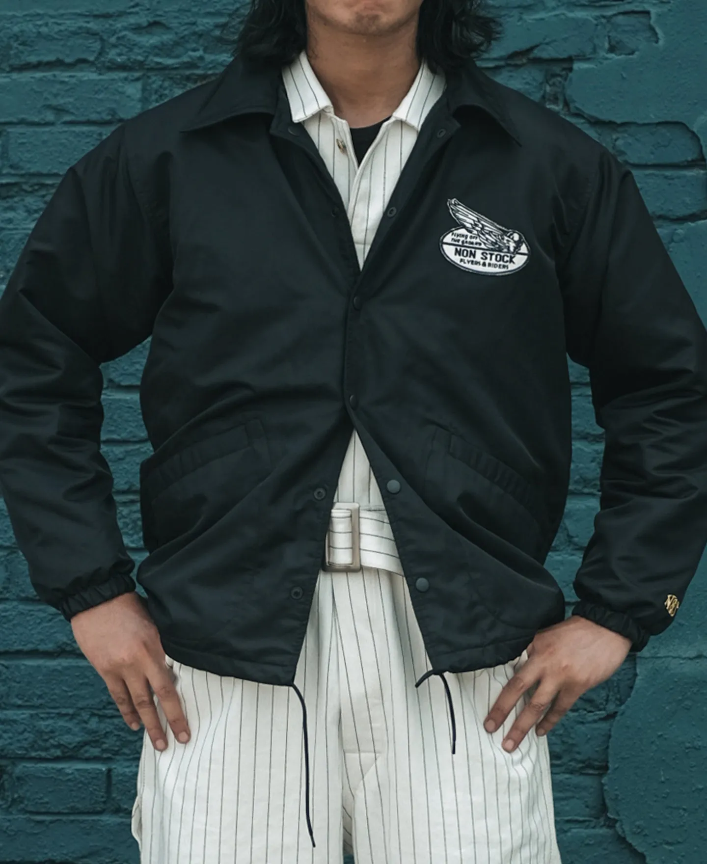 Logo-Appliqued Nylon Coach Jacket - Black sold by Bronson Mfg. product image thumbnail 4