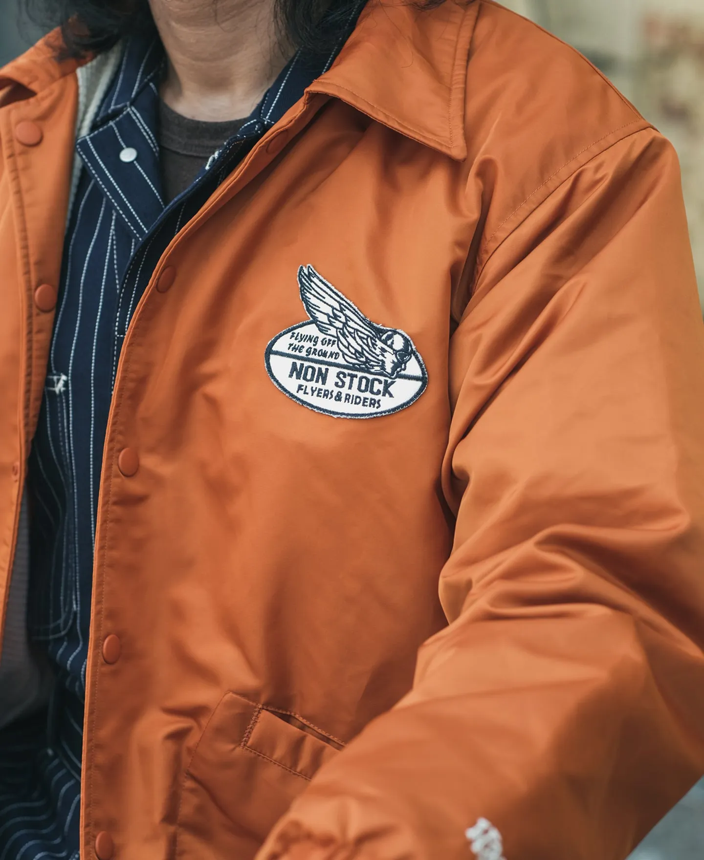 Logo-Appliqued Nylon Coach Jacket - Orange sold by Bronson Mfg. product image thumbnail 5