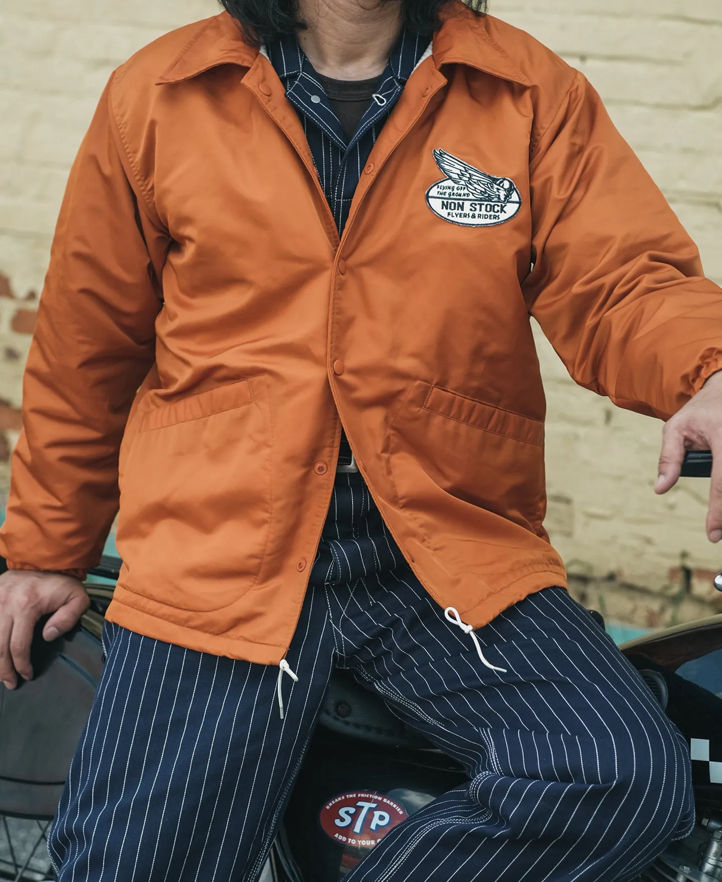 Logo-Appliqued Nylon Coach Jacket - Orange sold by Bronson Mfg. product image thumbnail 4
