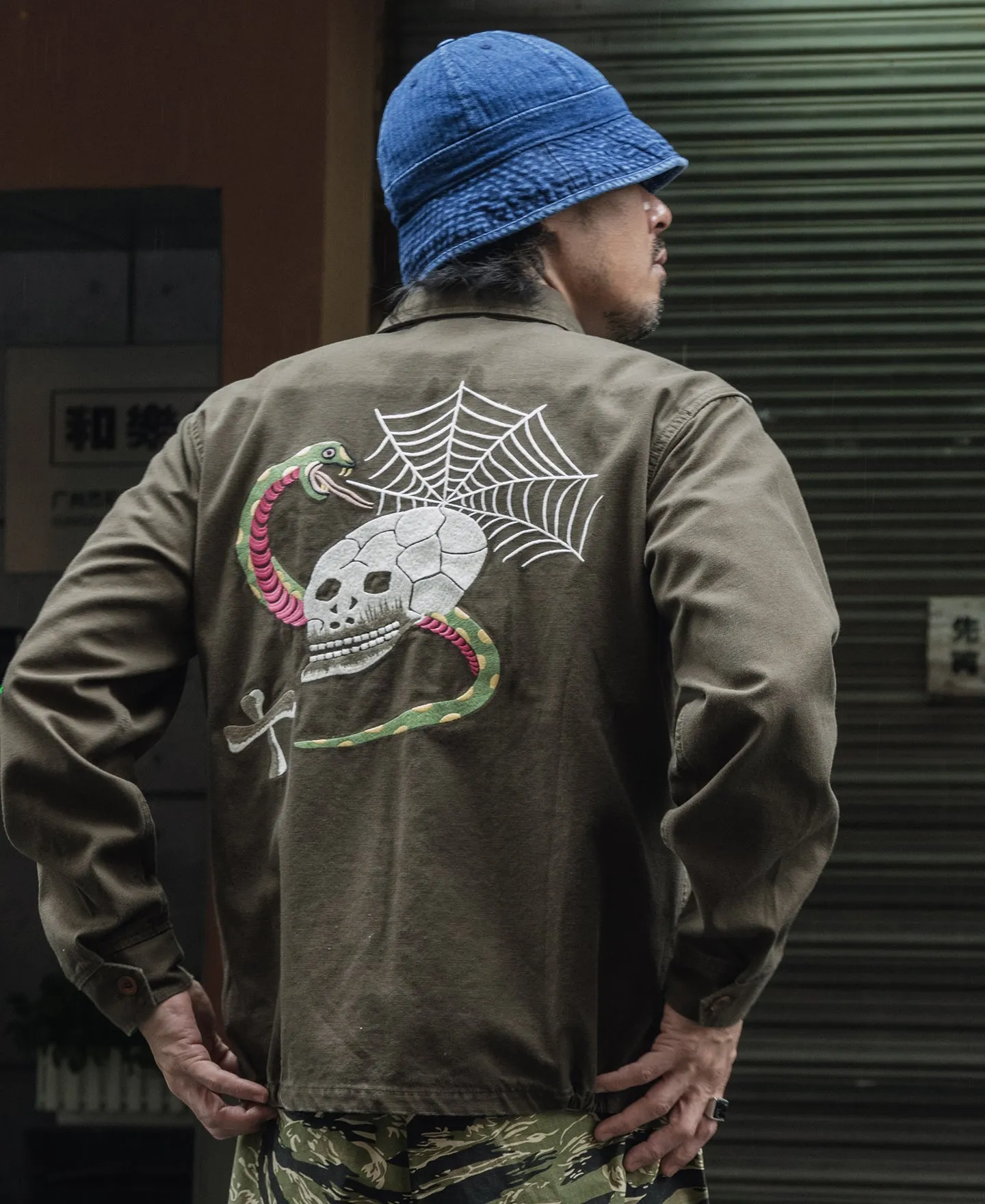 Skull Embroidery Vietnam Souvenir Jacket sold by Bronson Mfg. product image thumbnail 4