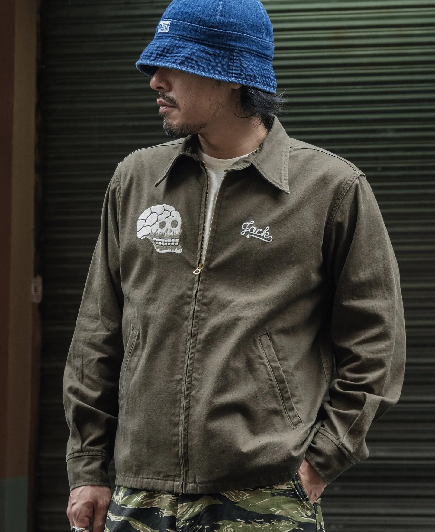 Skull Embroidery Vietnam Souvenir Jacket sold by Bronson Mfg. product image thumbnail 3