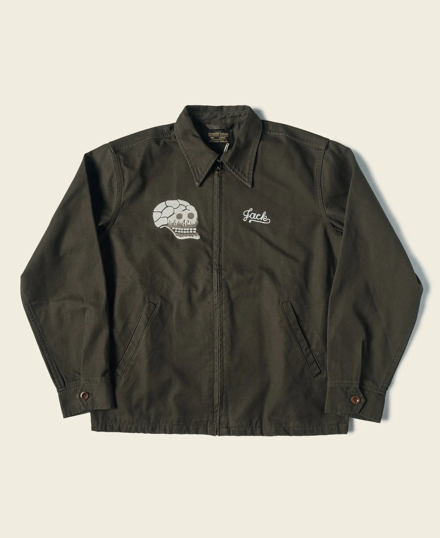 Skull Embroidery Vietnam Souvenir Jacket sold by Bronson Mfg.