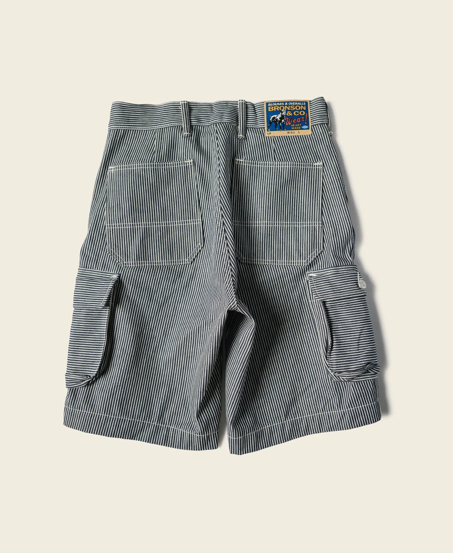 Hickory Stripe Cotton Cargo Shorts sold by Bronson Mfg. product image thumbnail 2