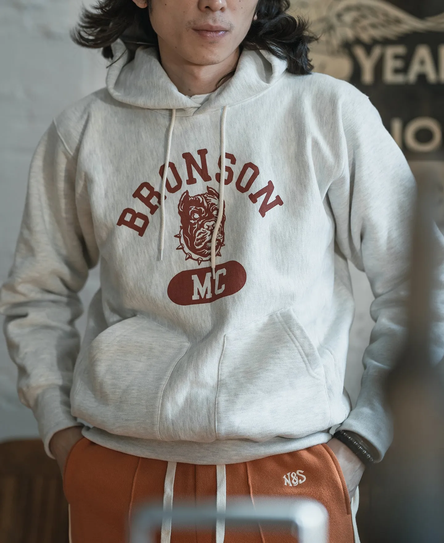 Motorcycle Club Logo-Print Reverse Weave Hoodie sold by Bronson Mfg. product image thumbnail 4