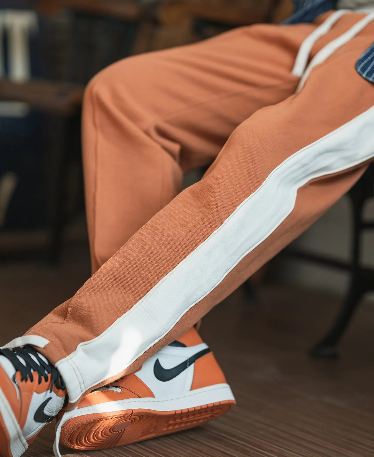 Classic Straight-Leg Striped Logo-Embroidered Cotton-Terry Sweatpants - Orange sold by Bronson Mfg. product image thumbnail 4