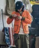 Military Style Quilted Padded Ripstop Nylon Jacket - Orange sold by Bronson Mfg.