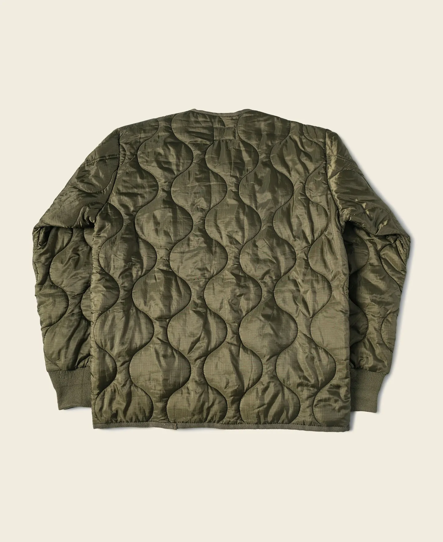 Military Style Quilted Padded Ripstop Nylon Jacket - Olive sold by Bronson Mfg. product image thumbnail 2