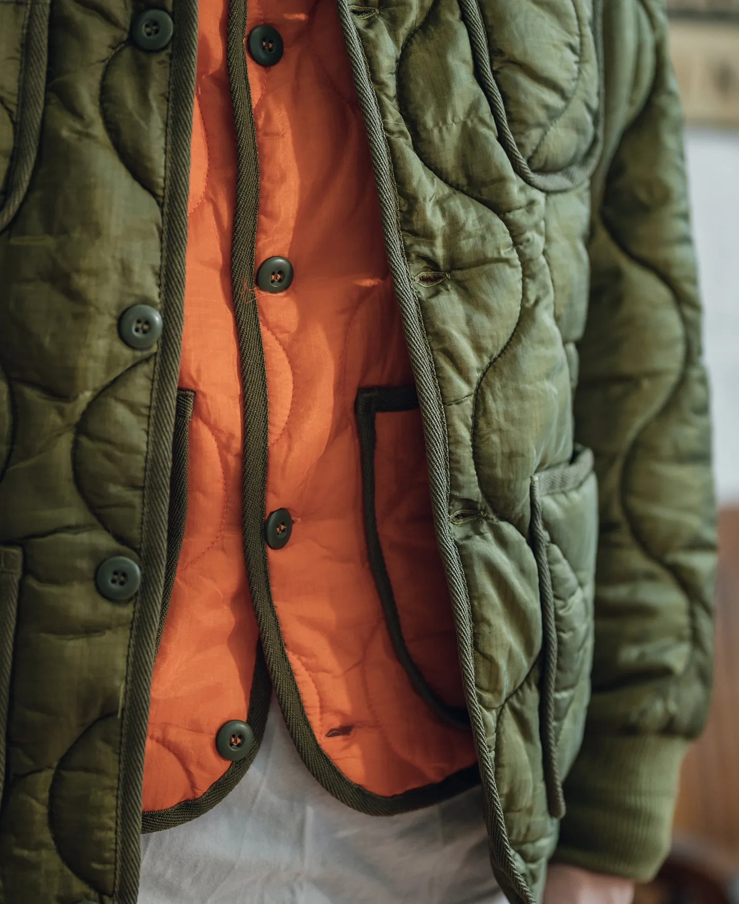 Military Style Quilted Padded Ripstop Nylon Jacket - Olive sold by Bronson Mfg. product image thumbnail 5