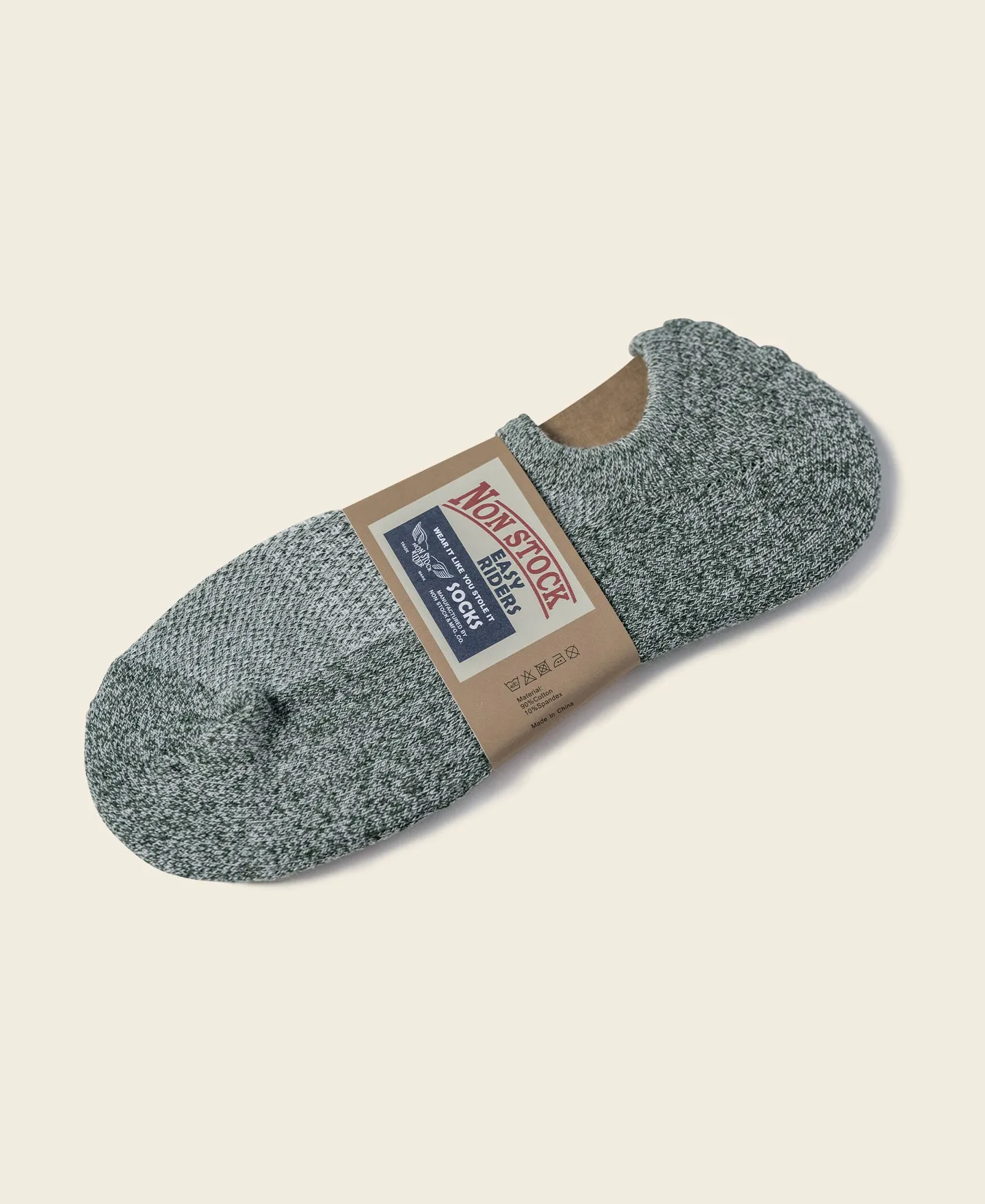 Colored Cotton No Show Socks - Sage Green sold by Bronson Mfg.