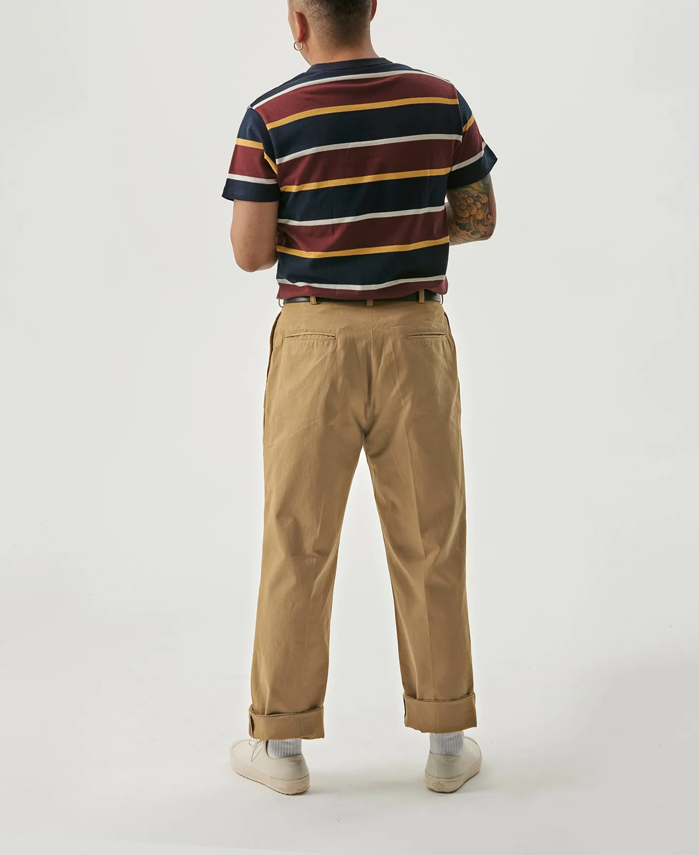 1930s IVY Style Double Pleated Chino Trousers - Yellow sold by Bronson Mfg. product image thumbnail 4