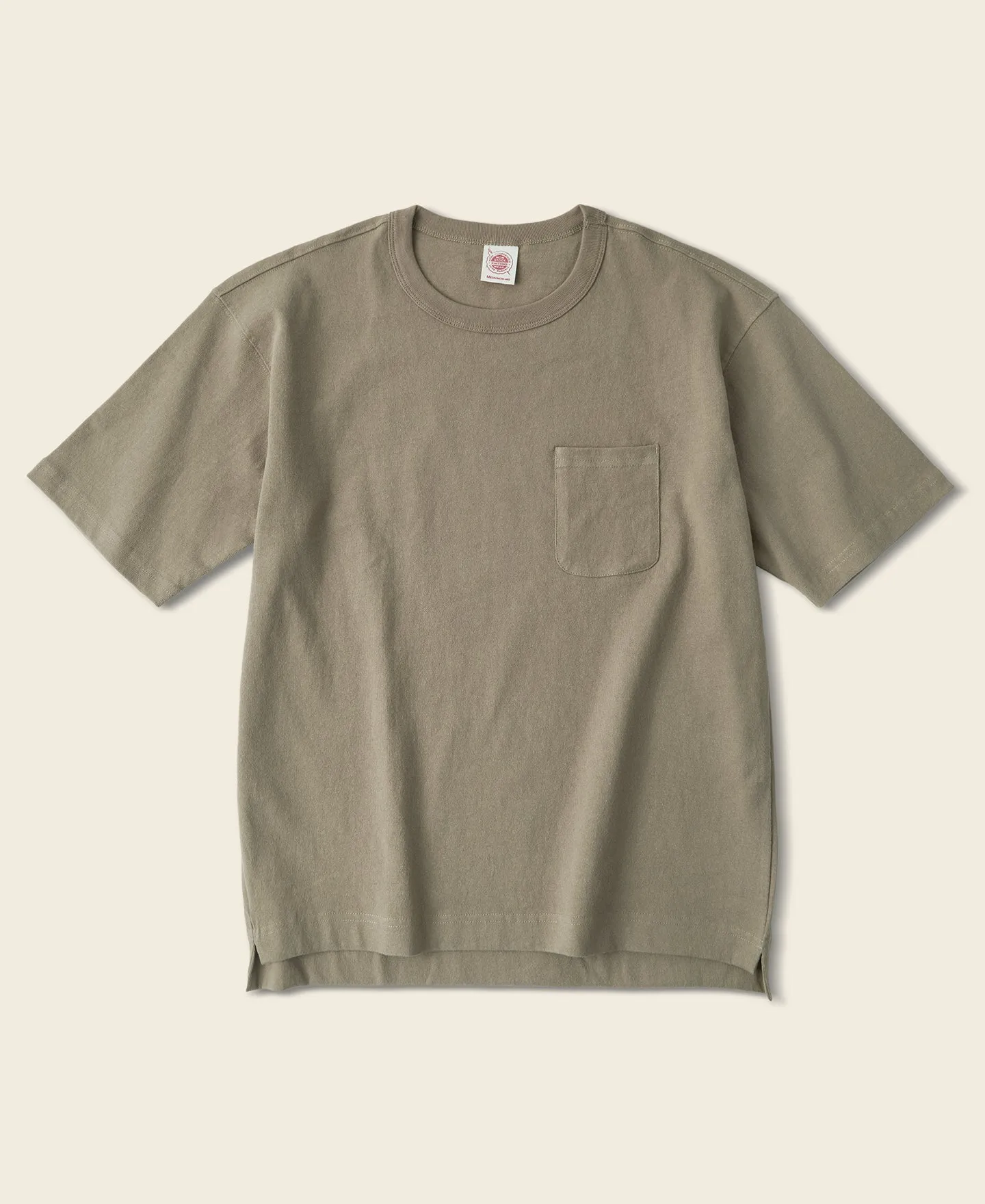 9.8 oz Cotton Classic Pocket T-Shirt - Khaki sold by Bronson Mfg.