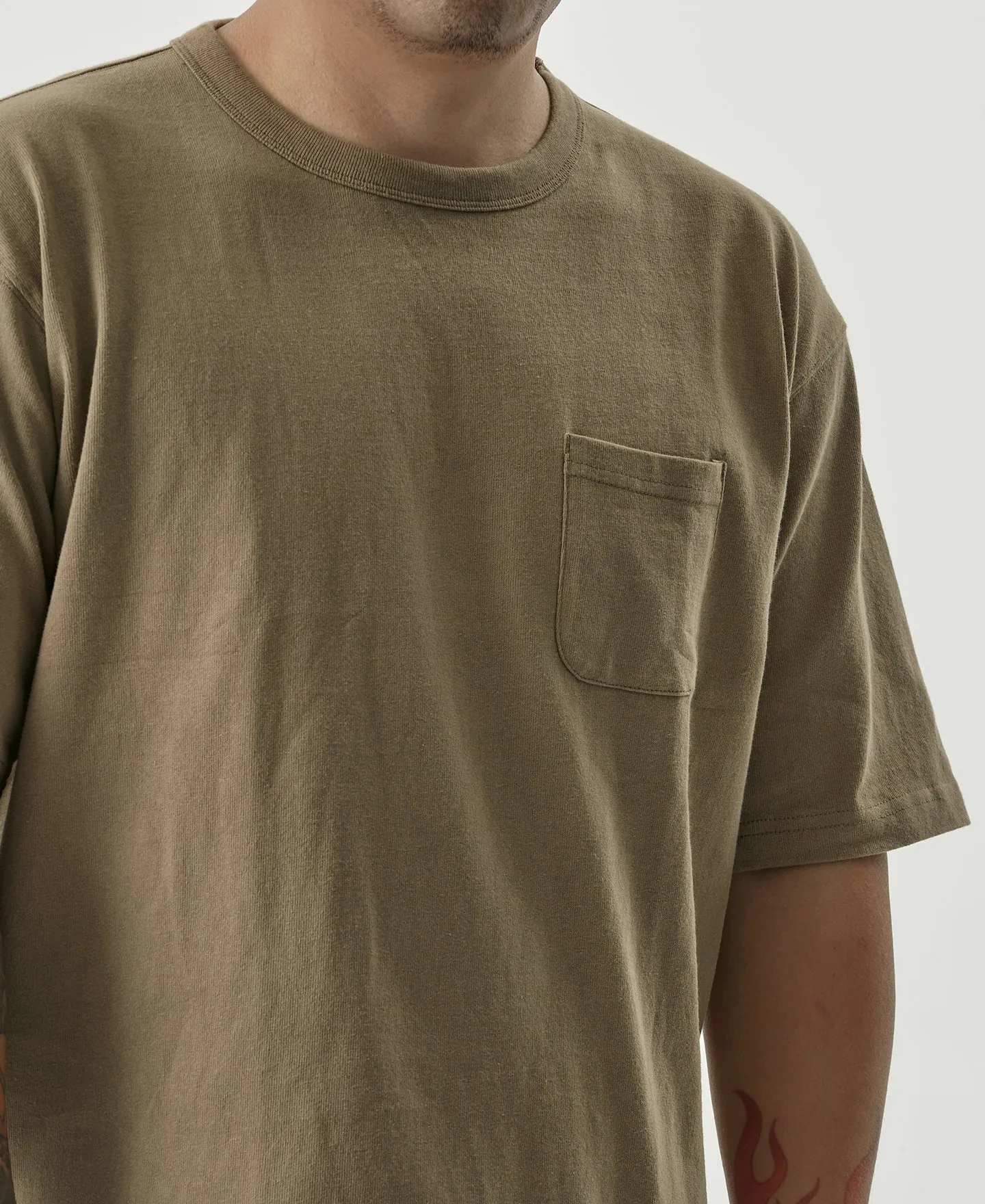 9.8 oz Cotton Classic Pocket T-Shirt - Khaki sold by Bronson Mfg. product image thumbnail 4