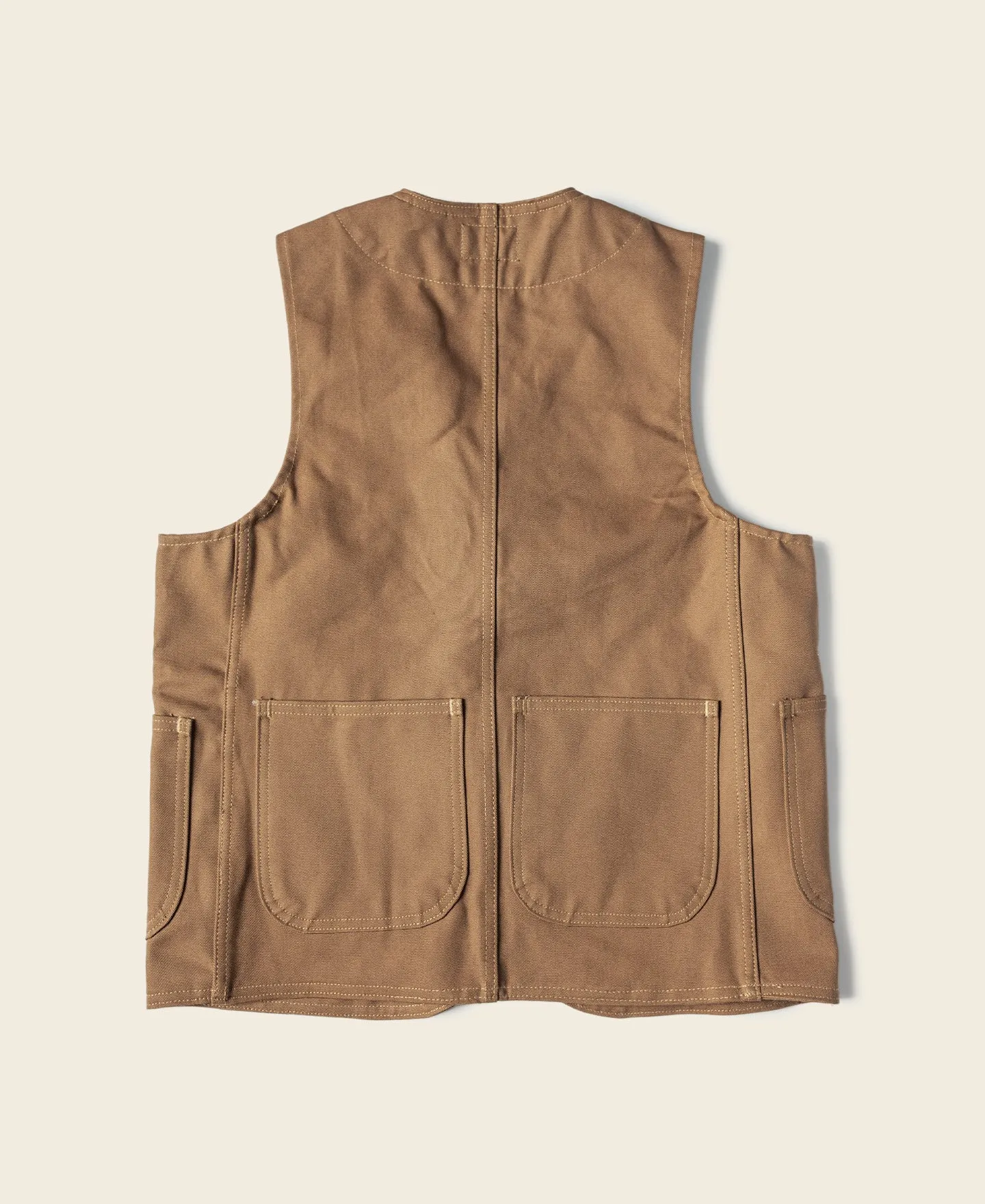 1930s Heavyweight Canvas Game Pocket Hunting Vest - Khaki sold by Bronson Mfg. product image thumbnail 2