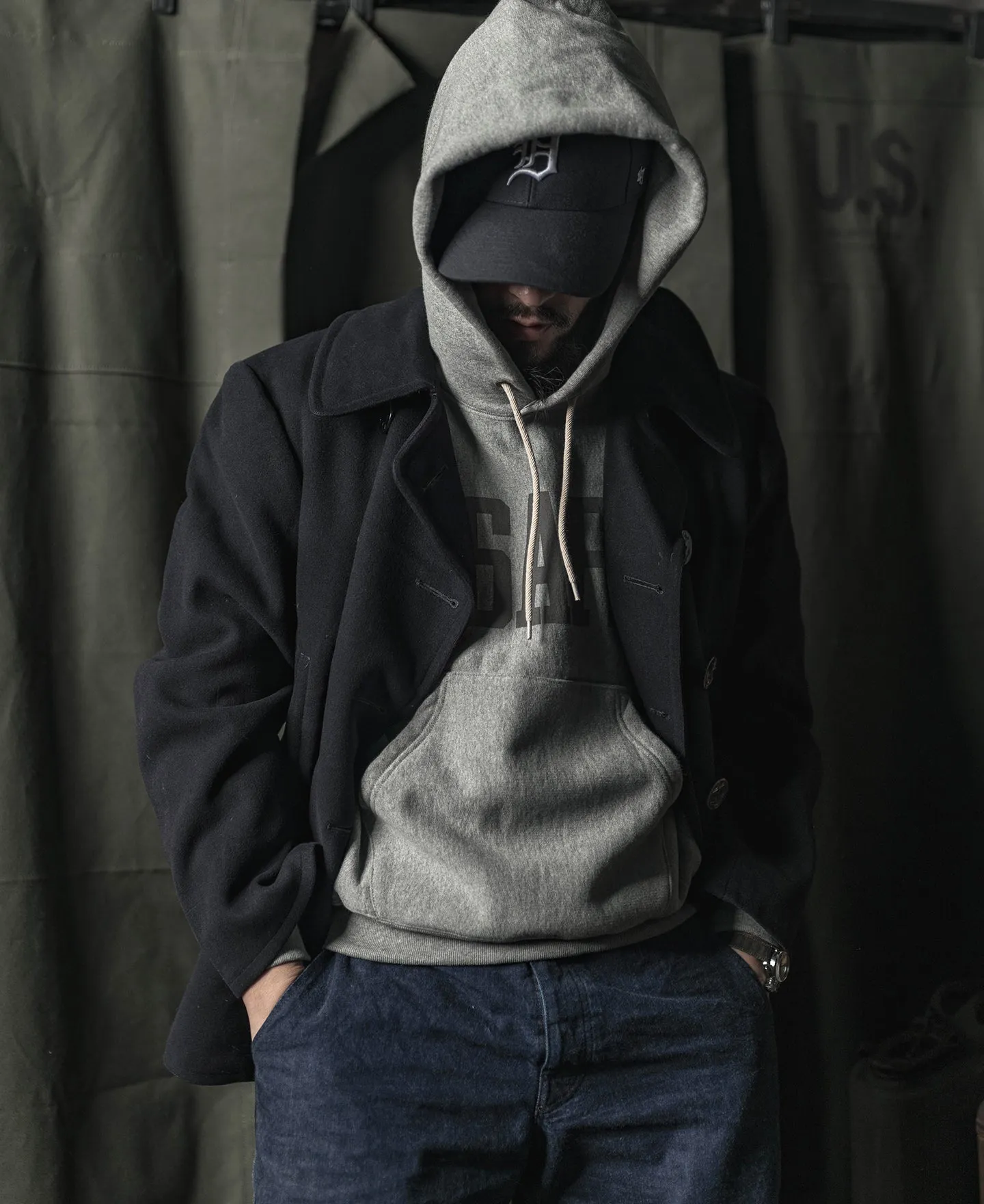 1970s USAFA 18 oz Reverse Weave Hoodie - Gray sold by Bronson Mfg. product image thumbnail 5