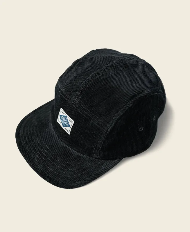 12.5 oz Corduroy 5 Panel Cap - Black sold by Bronson Mfg.