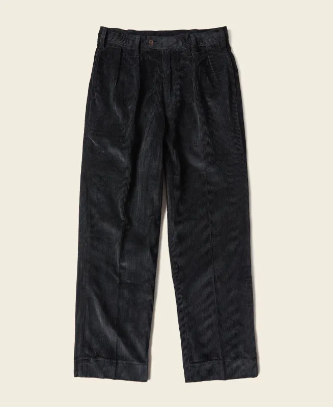 12.5 oz 8 Wale Corduroy Trousers - Black sold by Bronson Mfg.