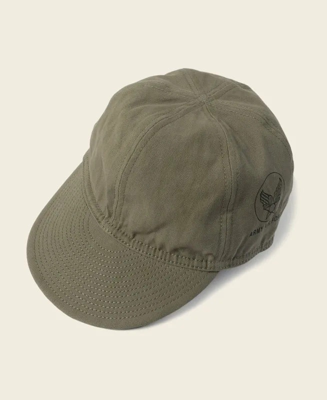 WWII USAAF Type A-3 Cap - Olive sold by Bronson Mfg.