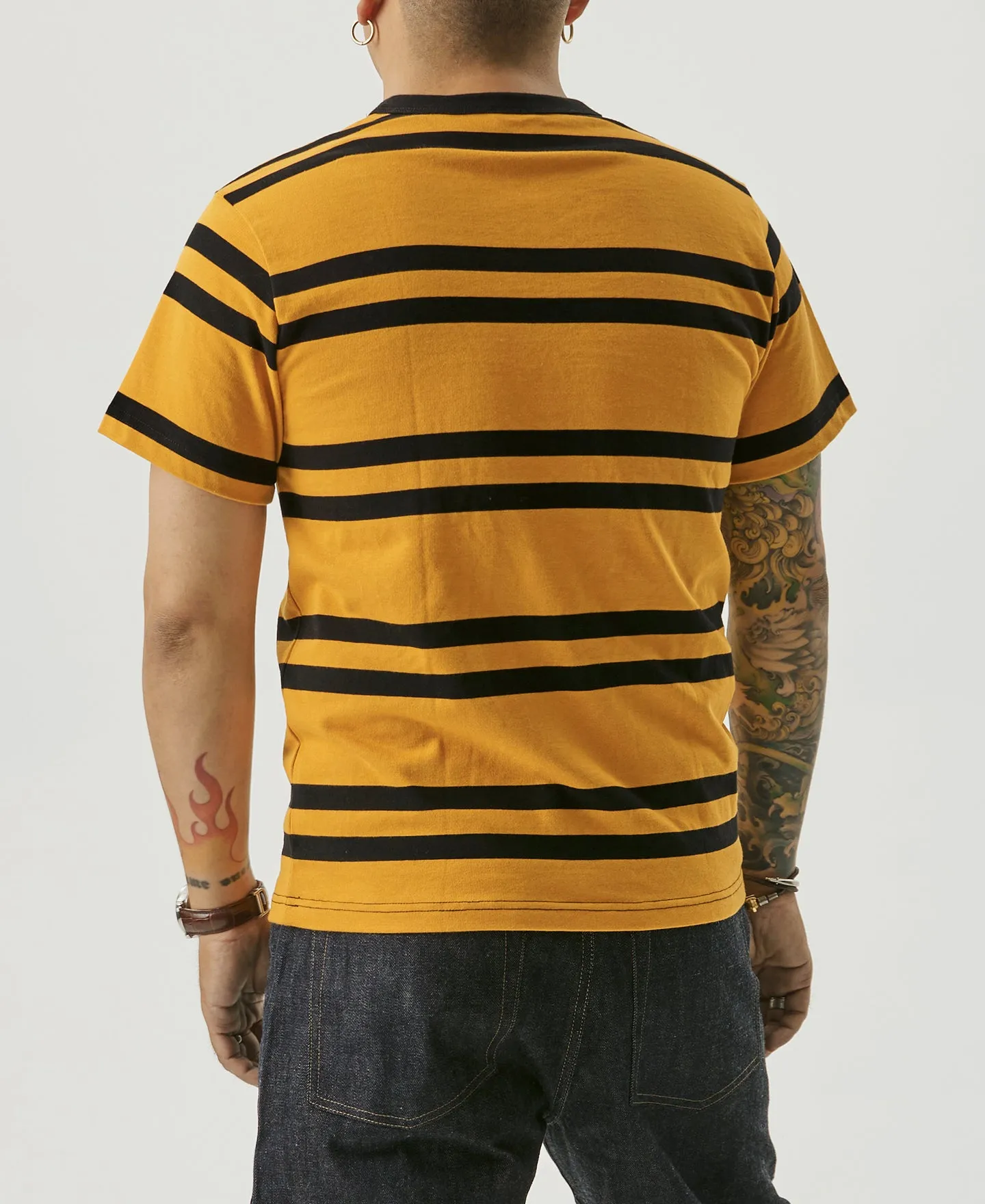 9.8 oz IVY Style Striped T-Shirt - Yellow/Black sold by Bronson Mfg. product image thumbnail 5