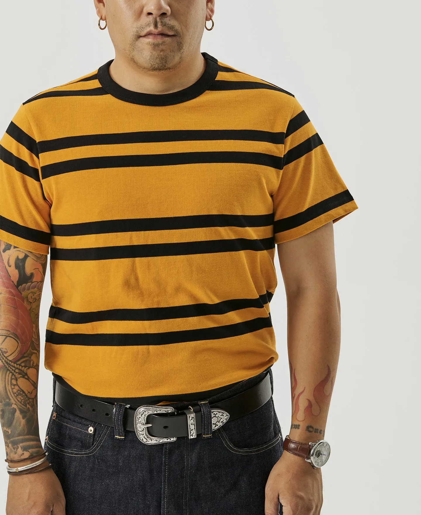 9.8 oz IVY Style Striped T-Shirt - Yellow/Black sold by Bronson Mfg. product image thumbnail 3