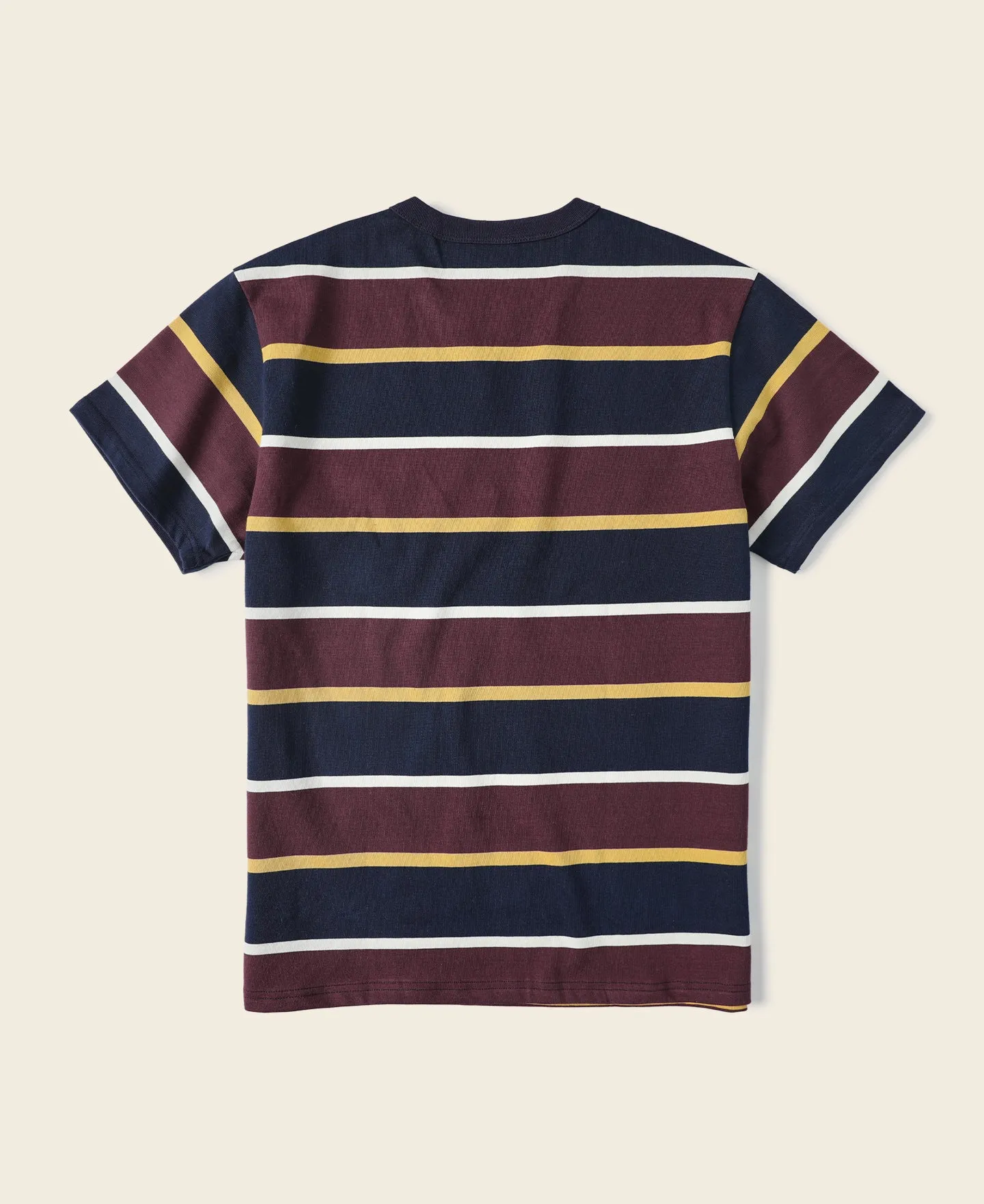 9.8 oz IVY Style Striped T-Shirt - Burgundy Red/Navy sold by Bronson Mfg. product image thumbnail 2