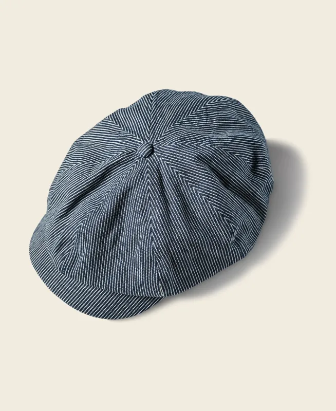 Striped Denim Newsboy Cap sold by Bronson Mfg.