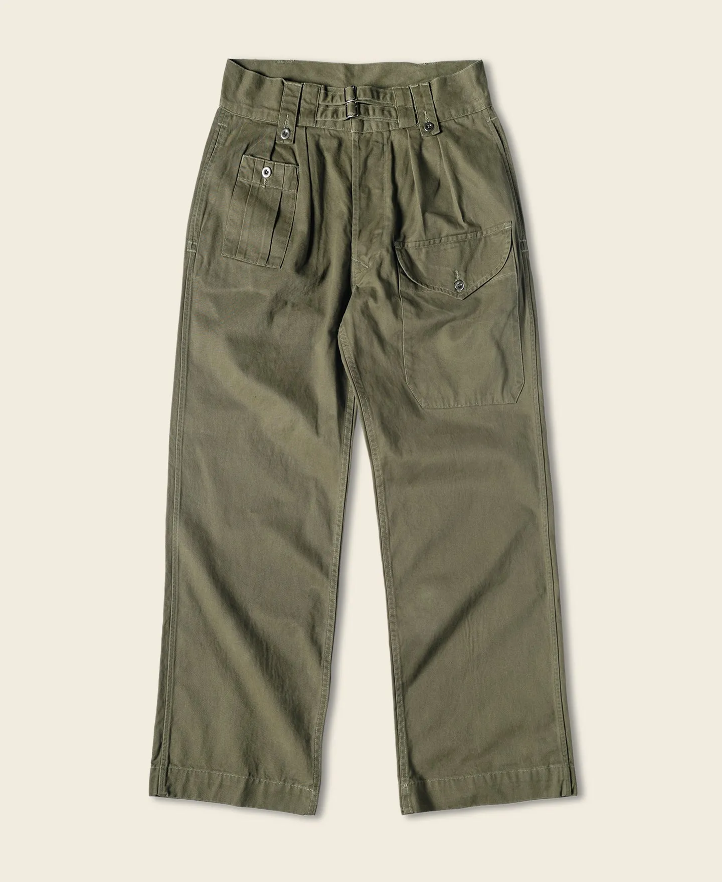1943 British Army KD & JG Gurkha Bermuda Pants - Olive sold by Bronson Mfg.