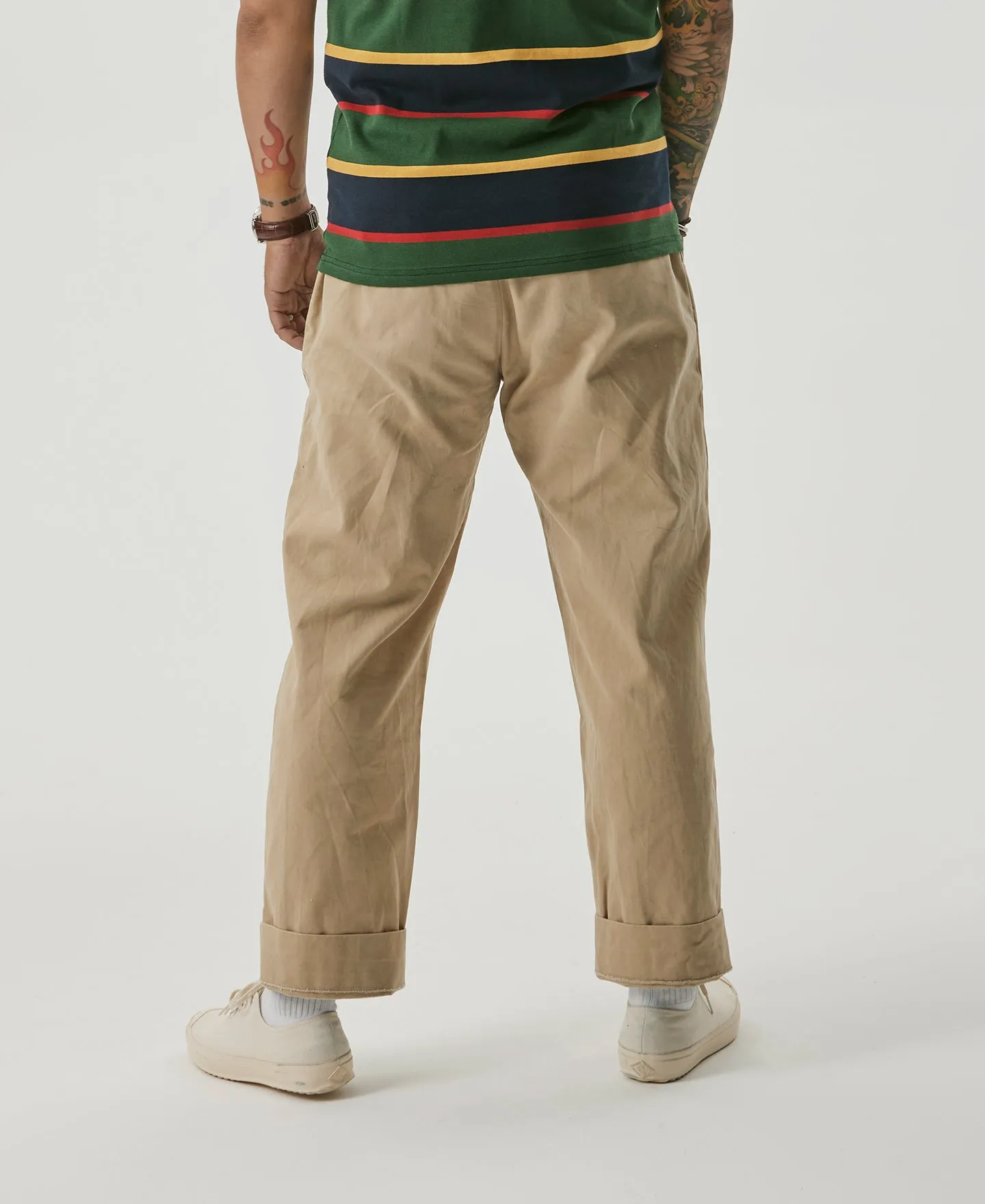 1930s IVY Style Double Pleated Chino Trousers - Khaki sold by Bronson Mfg. product image thumbnail 5