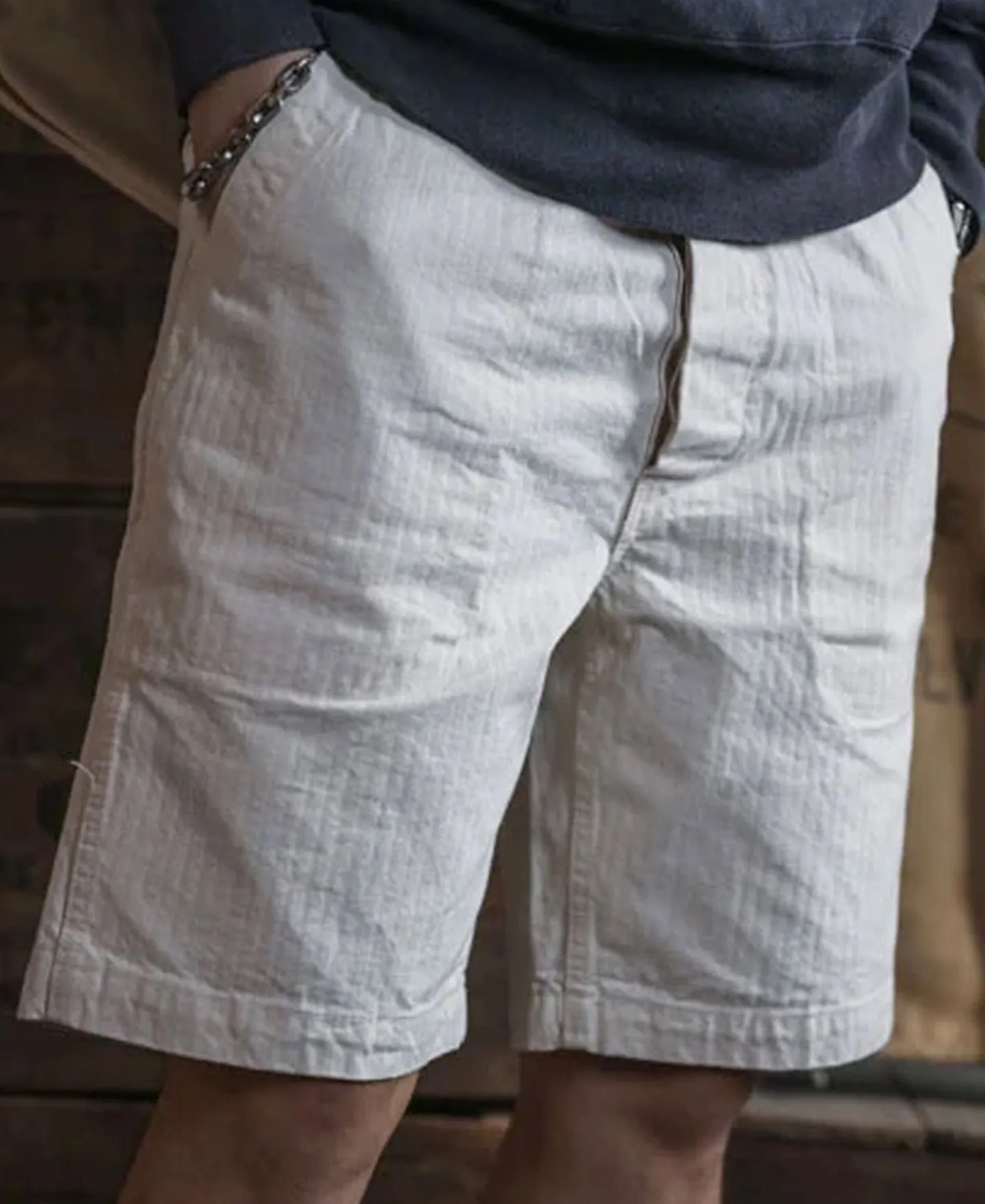 1940s WWII USN 12 oz HBT Fatigue Deck Shorts sold by Bronson Mfg. product image thumbnail 5