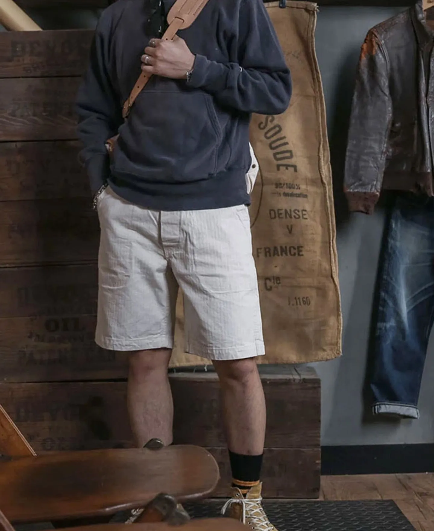 1940s WWII USN 12 oz HBT Fatigue Deck Shorts sold by Bronson Mfg. product image thumbnail 4