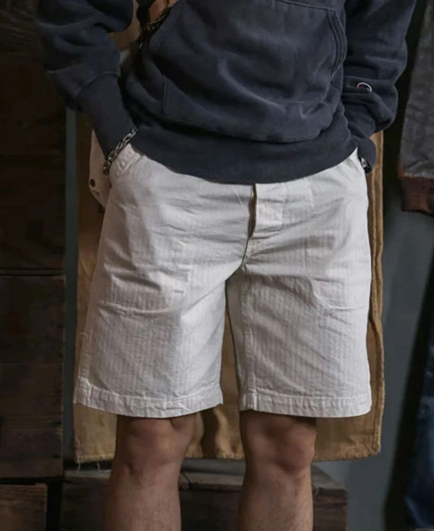 1940s WWII USN 12 oz HBT Fatigue Deck Shorts sold by Bronson Mfg. product image thumbnail 3