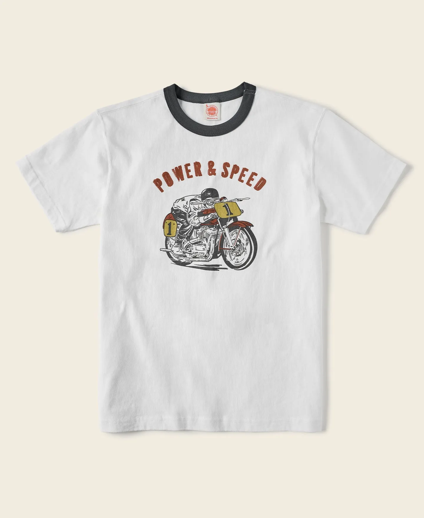 Retro Motorcycle Graphic T-Shirt - White sold by Bronson Mfg.