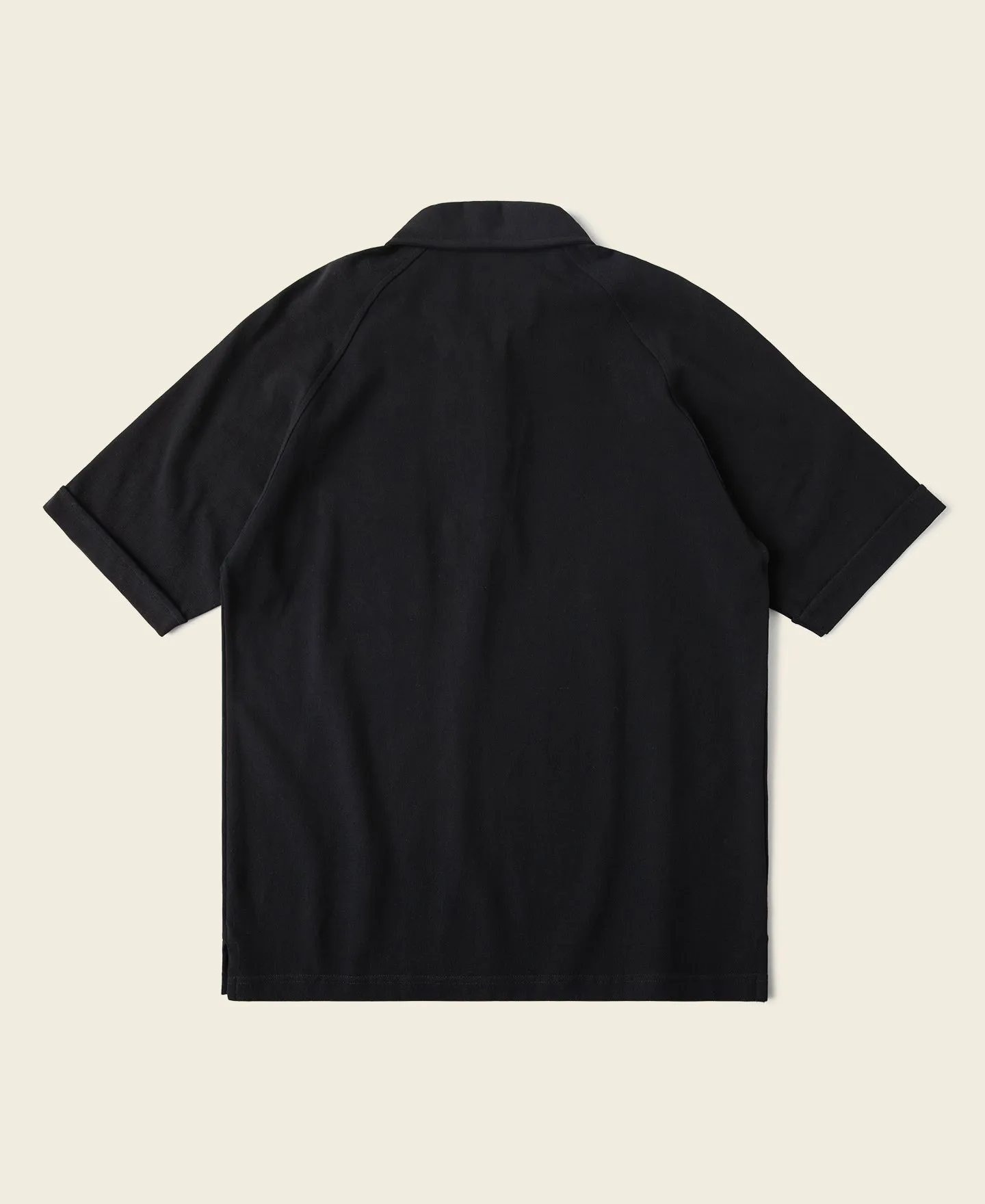 Raglan Sleeve Cotton-Piqué Polo Shirt - Black sold by Bronson Mfg. product image thumbnail 2