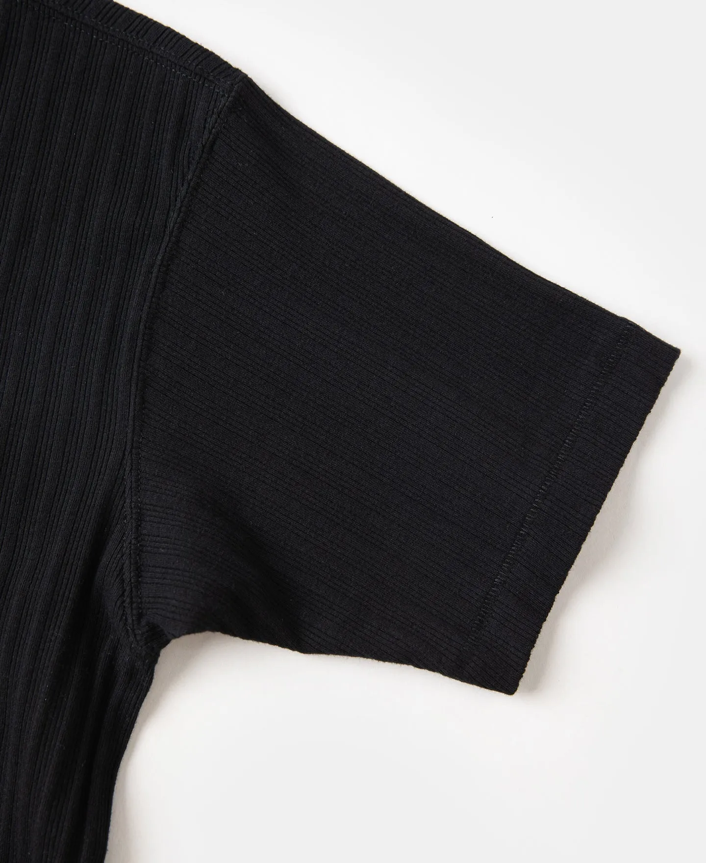 1950s Ribbed Cotton and Spandex-Blend T-Shirt - Black sold by Bronson Mfg. product image thumbnail 5