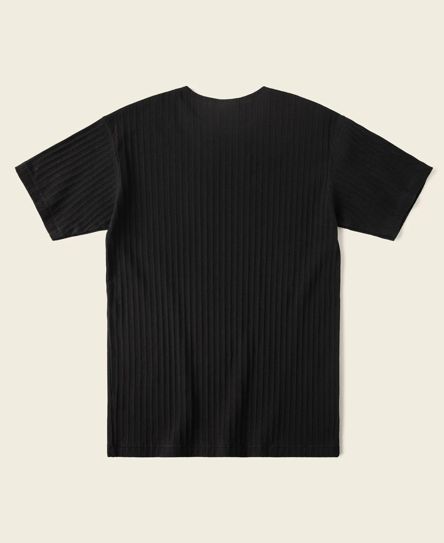 1950s Ribbed Cotton and Spandex-Blend T-Shirt - Black sold by Bronson Mfg. product image thumbnail 2