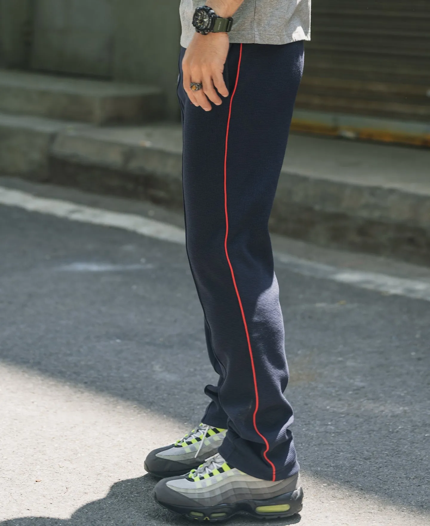 1970s Heavyweight Waffle Knit Jogger Pants - Navy sold by Bronson Mfg. product image thumbnail 3