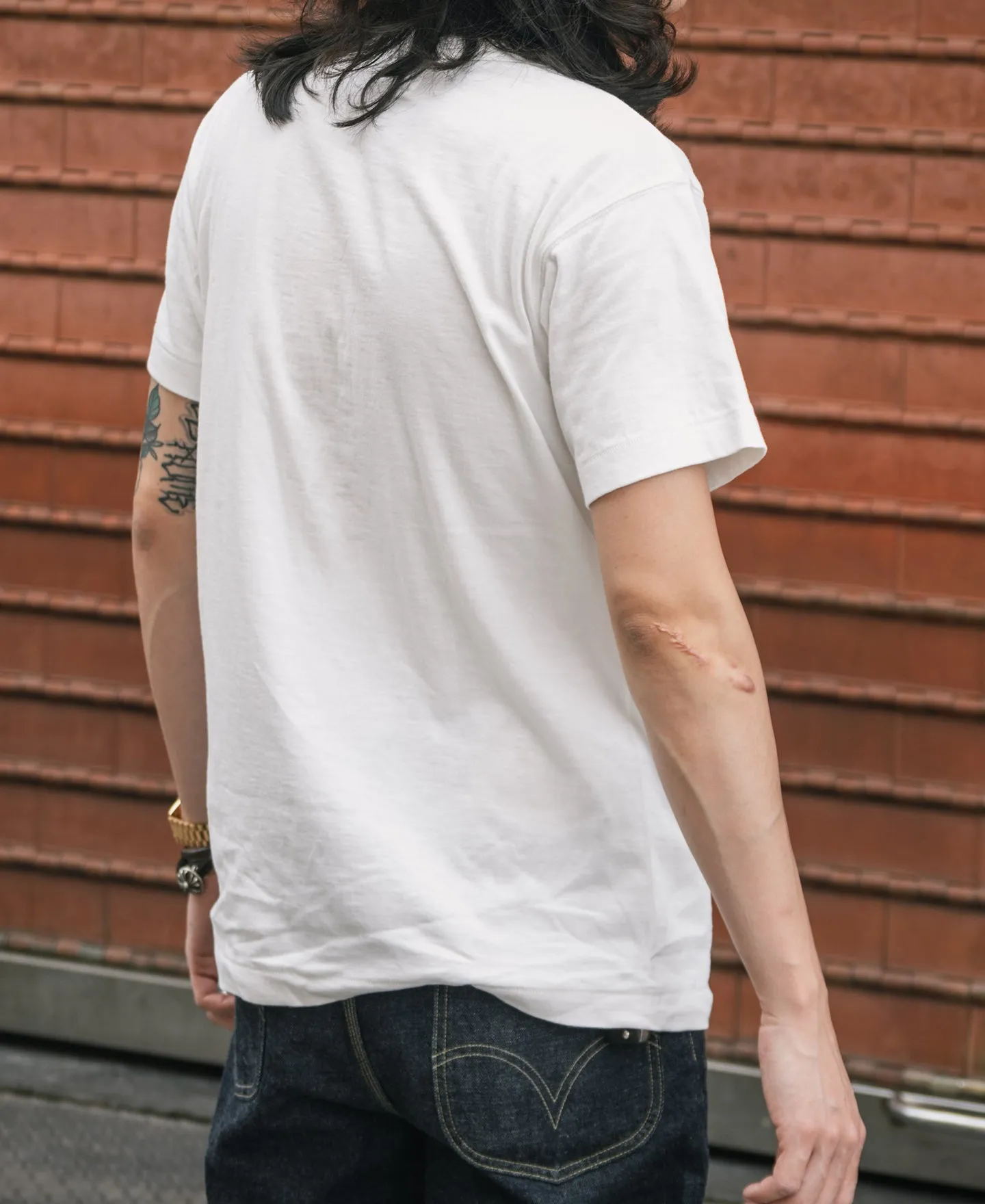 Loopwheel Tubular Slub Cotton Pocket T-Shirt - White sold by Bronson Mfg. product image thumbnail 5