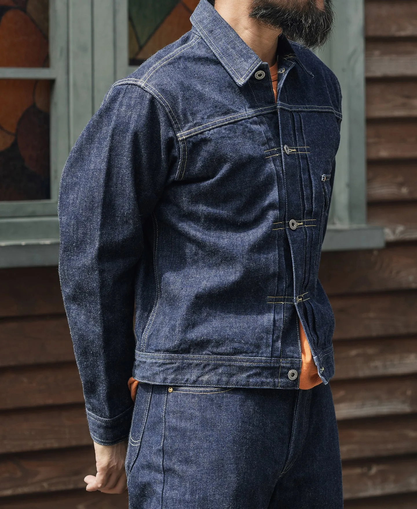 WWII Simplified Model Cowboy Selvedge Denim Jacket sold by Bronson Mfg. product image thumbnail 4